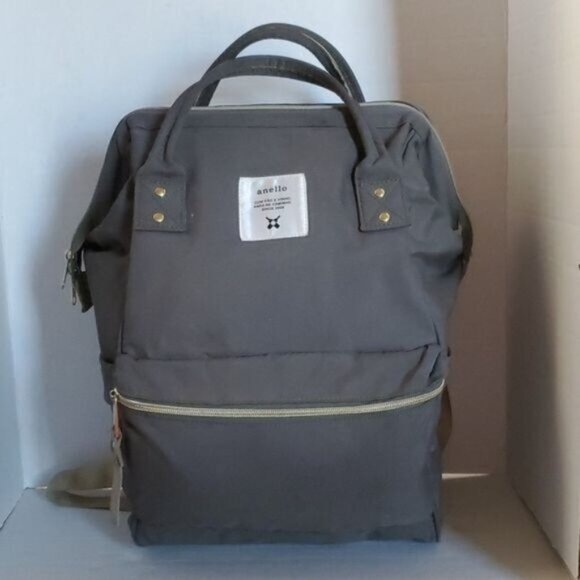 Anello GRAY Canvas Backpack Bag Structured Japanese Laptop Tablet Work School main image 13